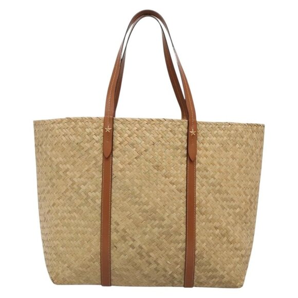 Jimmy Choo Studs Tote Bag Straw Beige Auth BA5421 - Picture 3 of 13